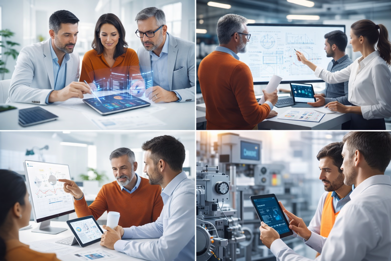 Equipo en entorno de trabajo innovador